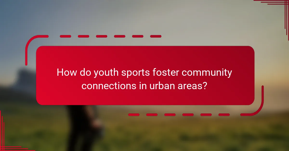 How do youth sports foster community connections in urban areas?