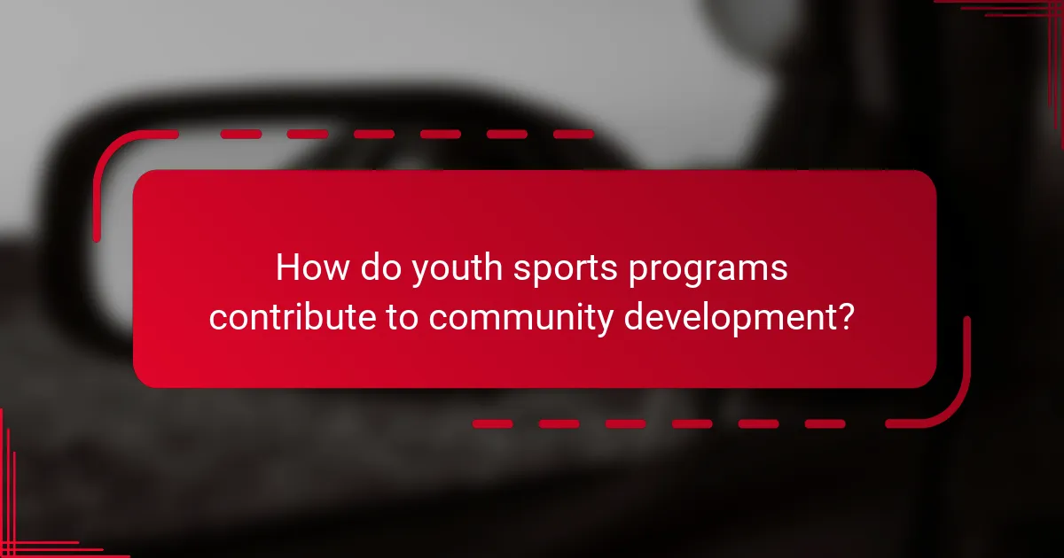 How do youth sports programs contribute to community development?