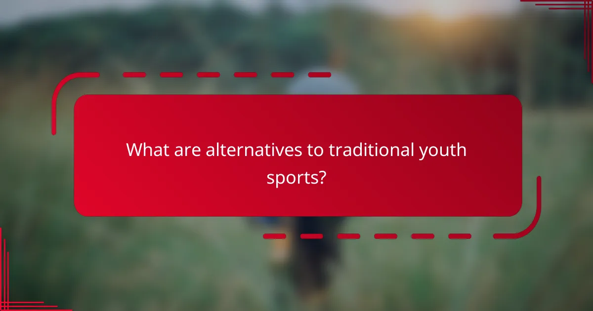 What are alternatives to traditional youth sports?