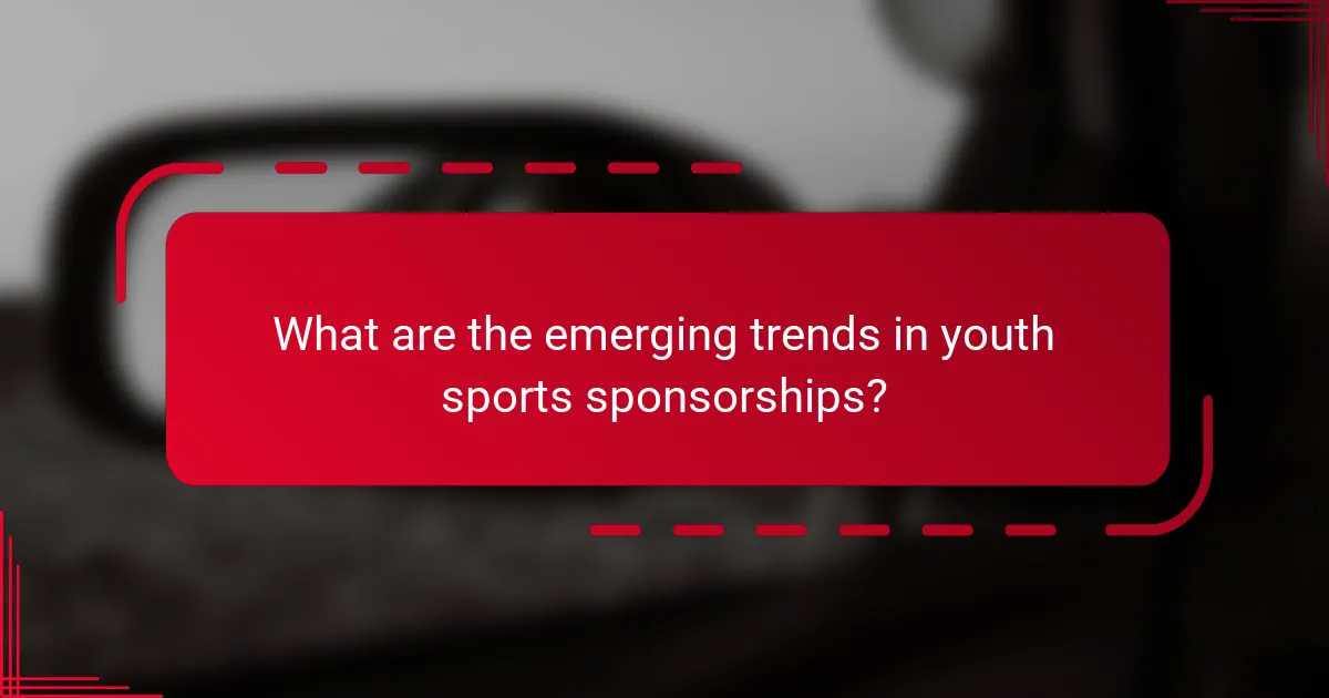 What are the emerging trends in youth sports sponsorships?