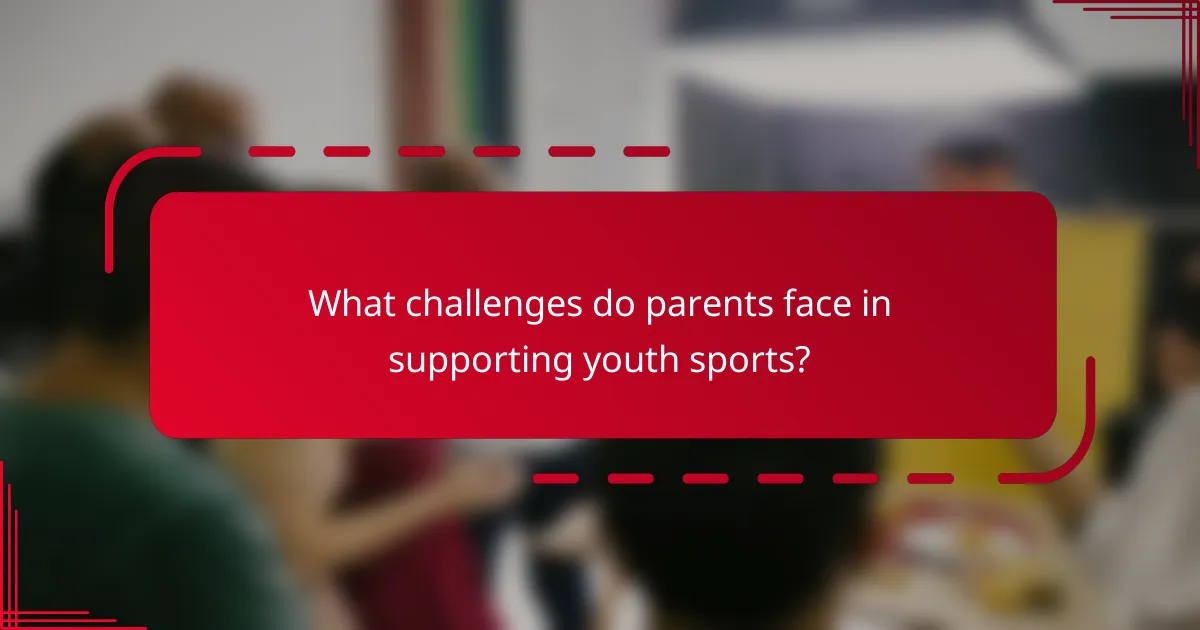 What challenges do parents face in supporting youth sports?